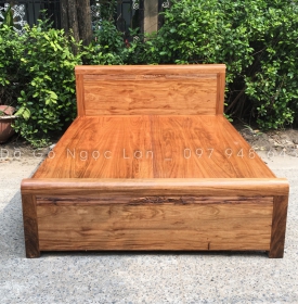 Giường gỗ hương xám vạt phản - chỉ hoa 