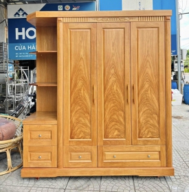 Tủ quần áo gỗ gõ đỏ 1m9 hiện đại - vế trái