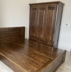 Combo bộ phòng ngủ gỗ sồi lau màu óc chó  hiện đại CB GS 02