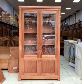 Tủ hồ sơ - tủ sách gỗ xoan đào 1m2 hiện đại - TS XD 01 