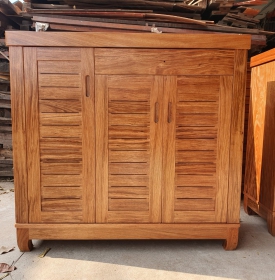 Tủ giầy dép gỗ hương xám mẫu nan hiện đại 