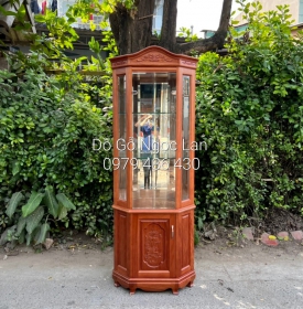 Tủ ly trang trí - tủ rượu góc 60 gỗ xoan đào hiện đại TG 11