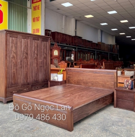 Combo  bộ phòng ngủ gỗ mun hiện đại - sang trọng 