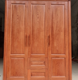 Tủ quần áo 3 cánh gỗ hương đá mẫu chơn - cao cấp hiện đại 