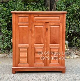 Tủ Giầy Dép Gỗ Xoan Đào Tự Nhiên 3 Cánh Hiện Đại TG 017
