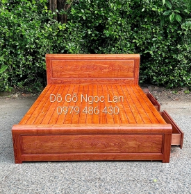 Giường Ngủ 2 Ngăn  Kéo Gỗ Hương Đá Mẫu Chỉ - Hiện Đại 