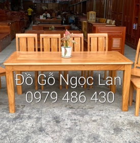 Bộ bàn ăn 8 ghế gỗ gõ cao cấp - sang trọng 