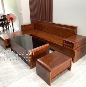Bộ Bàn Ghế Sofa Gỗ Sồi Nga Màu Óc Chó  - Hiện Đại 