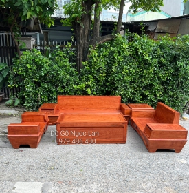 GHẾ SOFA GỖ HƯƠNG ĐÁ CAO CẤP CHÂN THUYỀN - 2 VĂNG