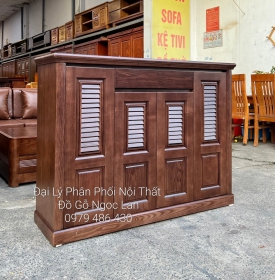Tủ Giày Dép Gỗ Sồi Nga 4 Cánh Mở Lá Sách Màu Óc Chó Hiện Đại TG 255