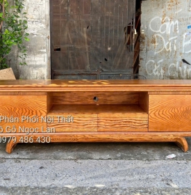 Kệ tivi  Gỗ Sồi Nga Lau Màu Gõ Đỏ Chân Hươu Hiện đại - Cao Cấp