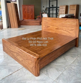 Giường Ngủ Gỗ Hương Xám Phản Liền Trạm Sóng Sang Trọng
