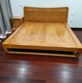 Giường Ngủ Gỗ Gõ Đỏ Kiểu Nhật Chân Quỳ Cao Cấp - Hiện Đại