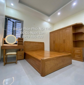 Combo Phòng Ngủ Gỗ Gõ Đỏ 3 Chi Tiết Thiết Kế Hiện Đại, Tinh Tế