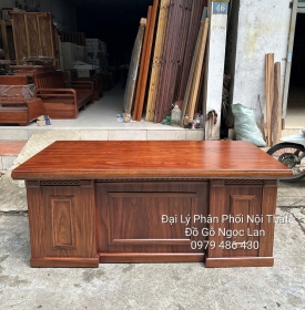 Bàn Làm Việc Giám Đốc Gỗ Hương Xám Màu Óc Chó Cao Cấp 1m87