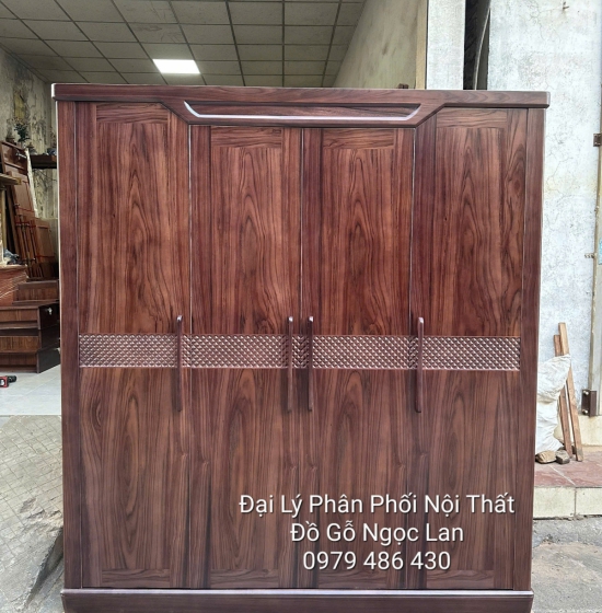 Tủ Áo Gỗ Óc Chó 4 Cánh Mẫu Thuyền Cao Cấp, Hiện Đại