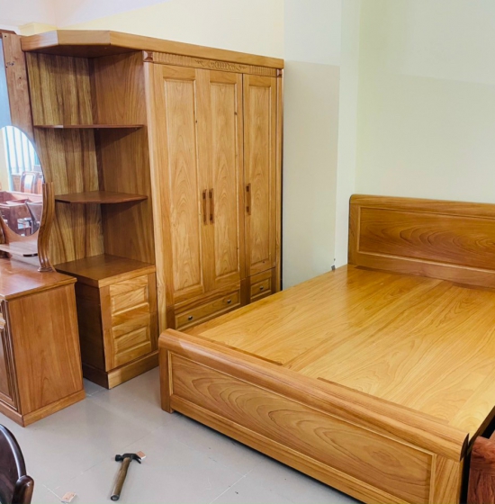 Combo phòng ngủ gỗ gõ đỏ hiện đại ,cao cấp CBGG 05 