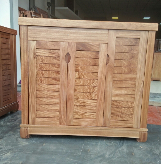 Tủ giày 3 cánh gỗ hương xám - mẫu lan