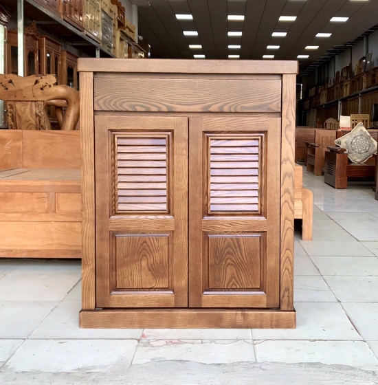 Tủ giày gỗ sồi 2 cánh - lau màu óc chó