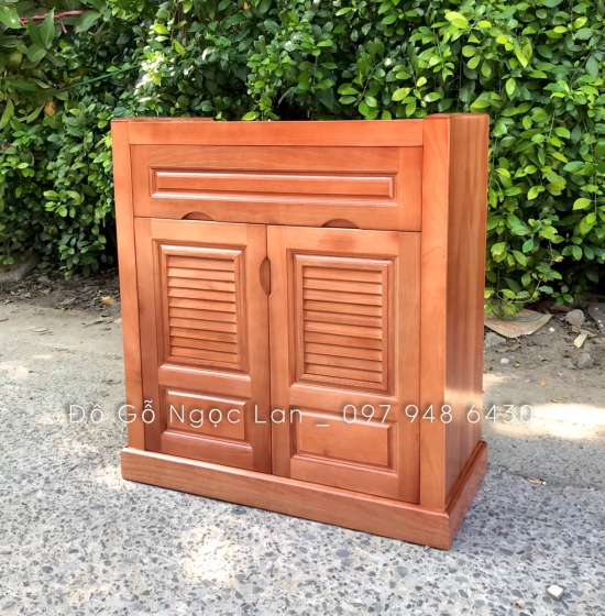 Tủ giầy gỗ xoan đào 2 cánh giá rẻ TG 013