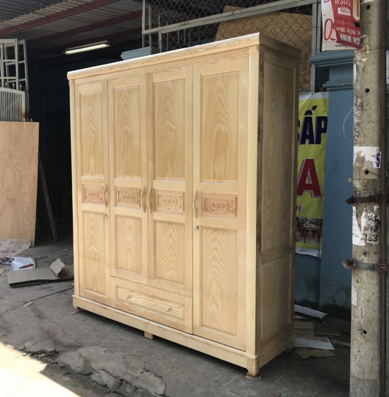 Tủ quần áo 4 cánh,2 cánh gỗ Sồi - mẫu đồng tiền