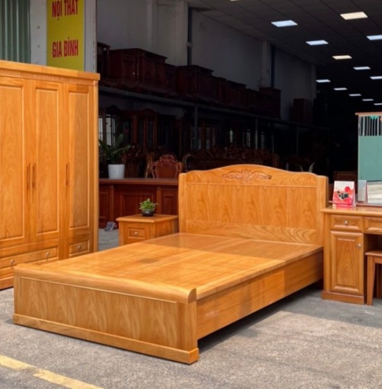 Combo phòng ngủ gỗ gõ đỏ hiện đại ,cao cấp CBGG 05 