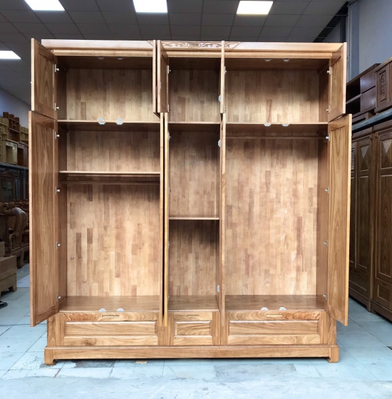 Tủ 5 cánh 2 tầng gỗ Gõ - hiện đại