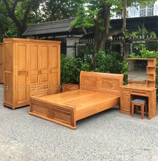 Combo phòng ngủ gỗ gõ đỏ cao cấp -hiện đại CB GG 06