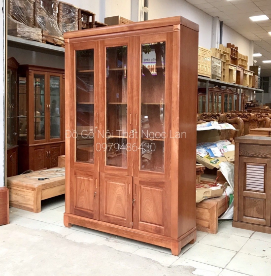 Tủ hồ sơ - tủ sách gỗ xoan đào 1m4 cao cấp - loại 1 