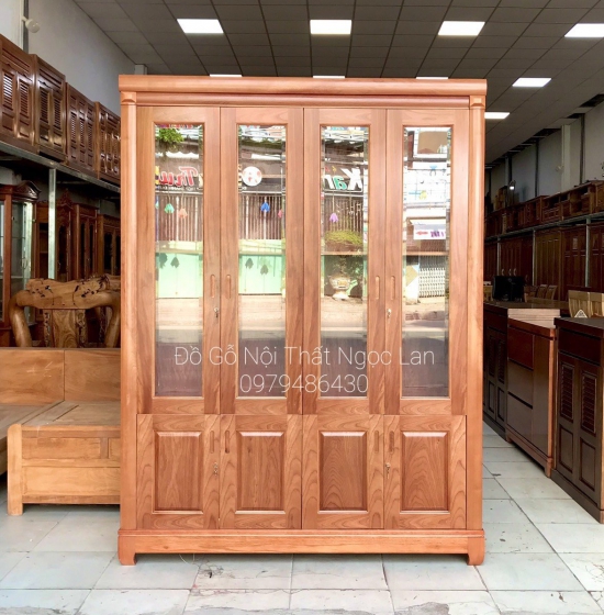 Tủ hồ sơ - tủ sách gỗ xoan đào  cao cấp - 1m6 