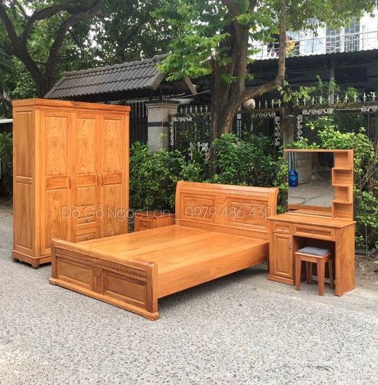 Combo phòng ngủ gỗ gõ đỏ cao cấp CB GG 04