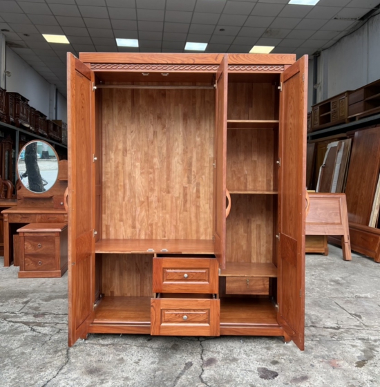 Tủ quần áo 3 cánh gỗ hương đá mẫu chơn hiện đại T HD 16