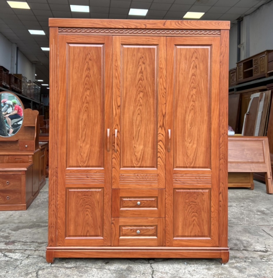 Tủ quần áo 3 cánh gỗ hương đá mẫu chơn hiện đại T HD 16