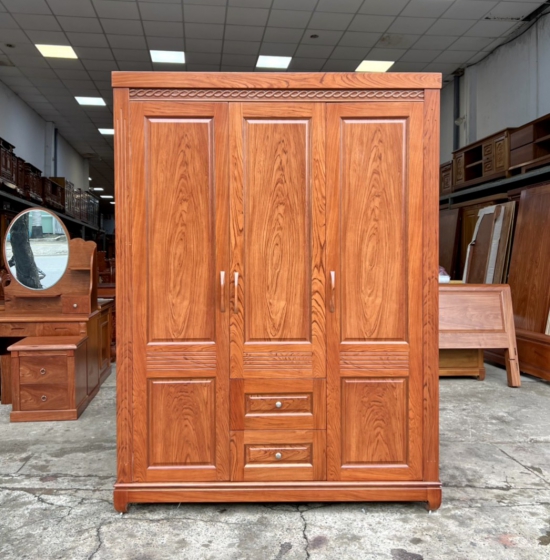 Tủ quần áo 3 cánh gỗ hương đá mẫu chơn hiện đại T HD 16