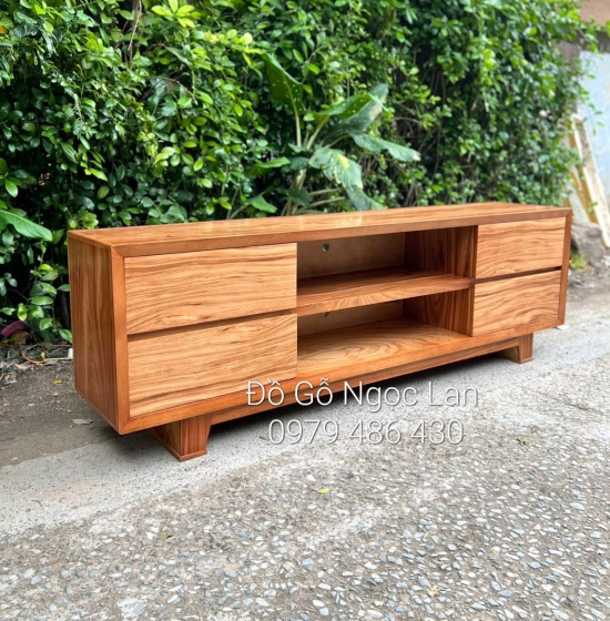 Kệ ti vi gỗ hương xám mẫu nhật hiện đại 