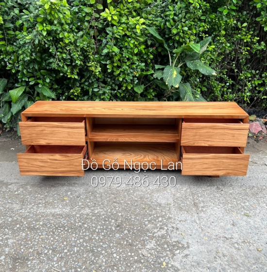 Kệ ti vi gỗ hương xám mẫu nhật hiện đại 