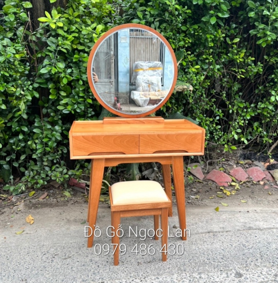 Bàn trang điểm gỗ xoan đào mẫu hiện đại BP XD 03