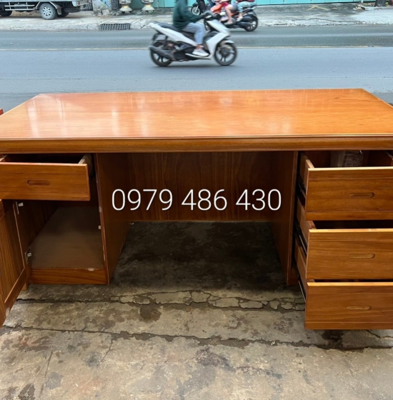 Bàn làm việc gỗ gõ mẫu chạy chỉ B LV 06