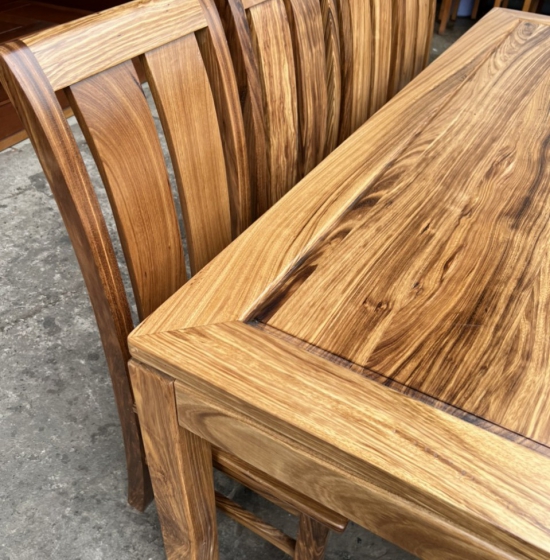 Bàn ăn gỗ hương xám 8 ghế đẹp - hiện đại 