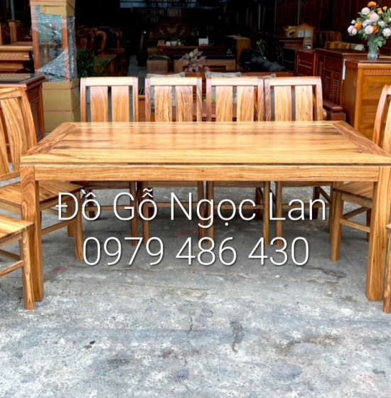 Bàn ăn gỗ hương xám 8 ghế đẹp - hiện đại 