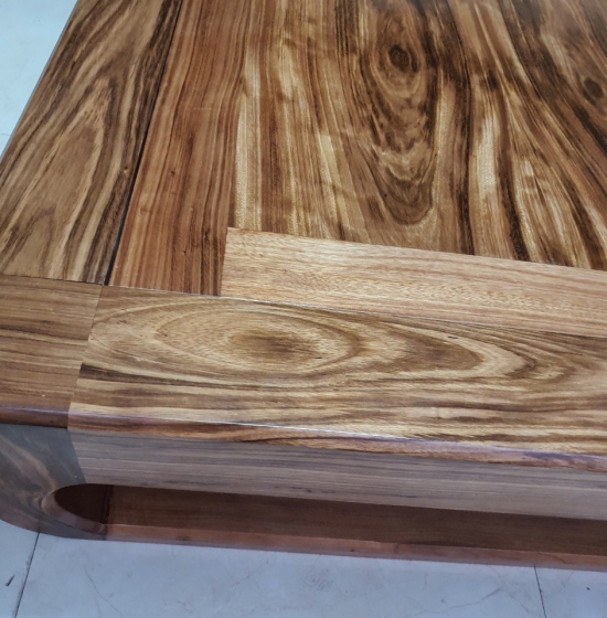 Giường ngủ kiểu nhật chân quỳ bọc nệm gỗ hương xám đẹp - sang trọng 