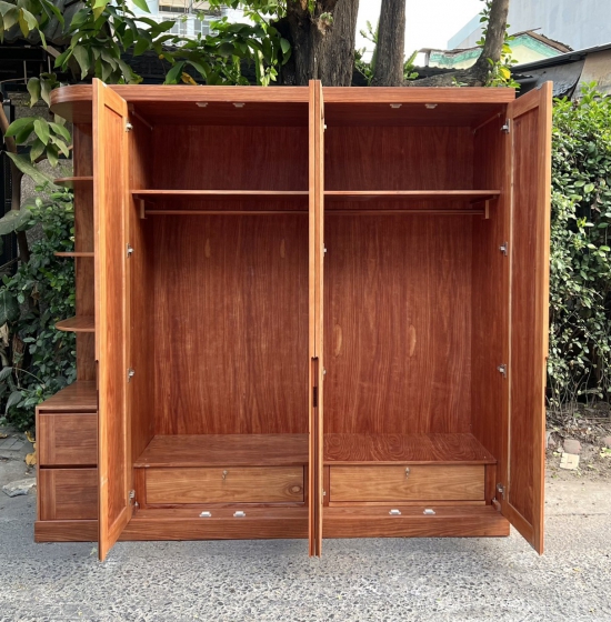 Combo nội thất phòng ngủ gỗ cẩm tự nhiên - mẫu hiện đại 