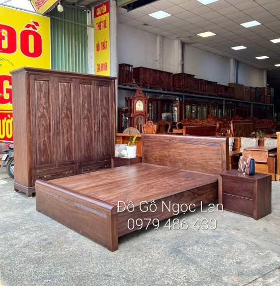 Combo  bộ phòng ngủ gỗ mun hiện đại - sang trọng 