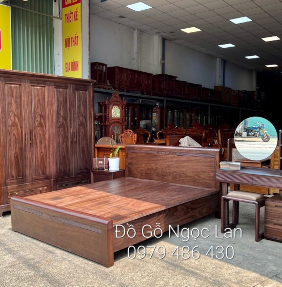 Combo phòng ngủ gỗ mun cao cấp - hiện đại 