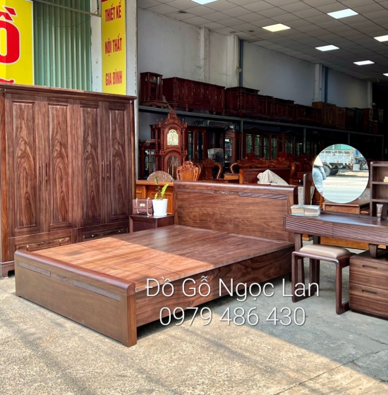 Combo phòng ngủ gỗ mun cao cấp - hiện đại 