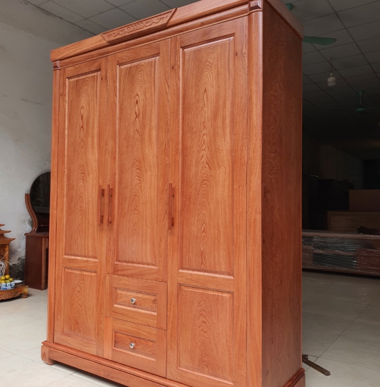 Tủ quần áo 3 cánh gỗ hương đá mẫu chơn - cao cấp hiện đại 