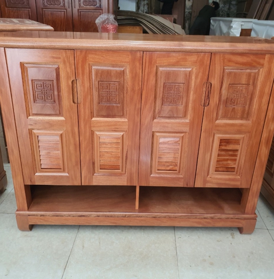 Tủ giầy dép gỗ xoan đào 4 cánh hiện đại giá rẻ TG 015