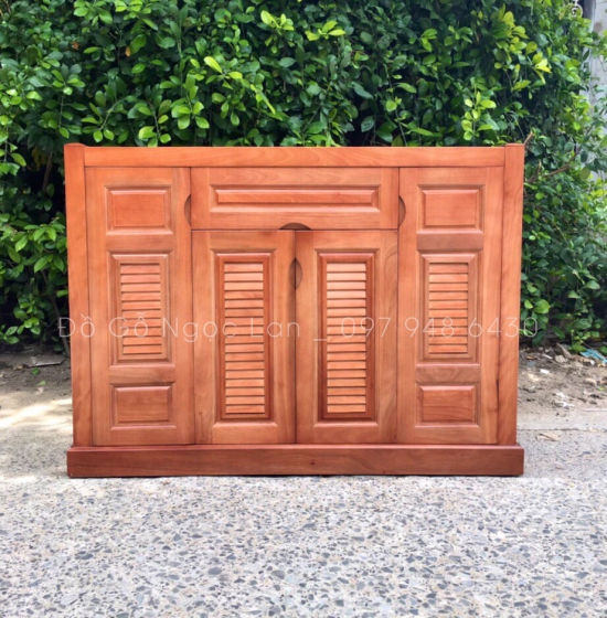 Tủ giầy dép gỗ xoan đào 4 cánh hiện đại giá rẻ TG 015