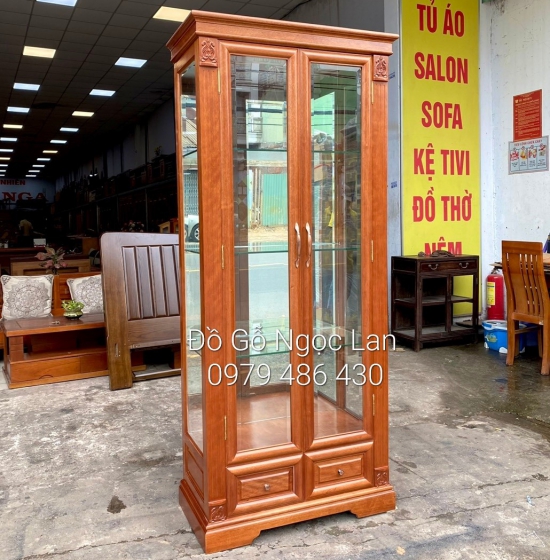 Tủ Rượu Vuông Gỗ Xoan Đào Cao Cấp 80cm Đẹp Sang Trọng TG 050