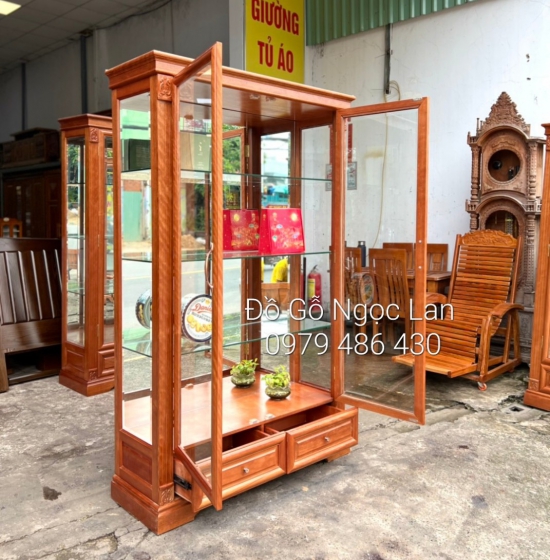 Tủ Rượu Vuông Gỗ Xoan Đào Cao Cấp 1M Đẹp Sang Trọng TR 0̀55